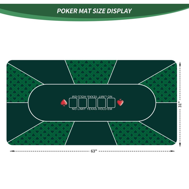 nuveti 63 x 31 Foldable Texas Poker Card Tabletop Layout