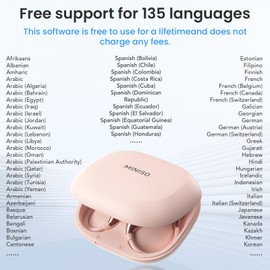 MINISO MINISO X33 AI Translation Wireless Earbuds Open Ear Earbuds Bluetooth IPX5 Waterproof 35Hrs Playtime On Ear Headphones Immersive Premium Sound Long Distance Connection Headset with Charging Case Pink