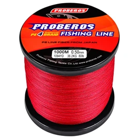 BAIKALBASS Línea de pesca trenzada de 4 hebras de alambre trenzado de polietileno multifilamento fuerte para agua salada de 547 yardas/500 m, 70 libras, rojo