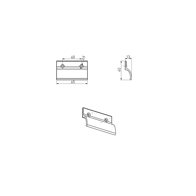 MS Beschläge® Balcony Door Handle Patio Door Handle Aluminium (Silver)