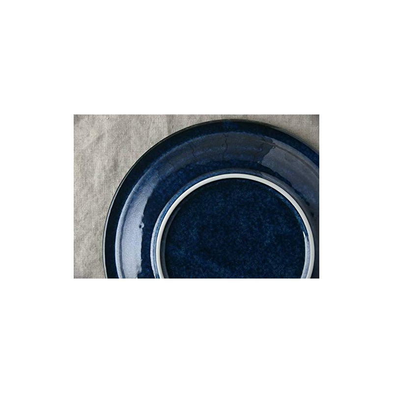 Yamani 62190515 Platter, Blue, 24.5, Cutted Pattern