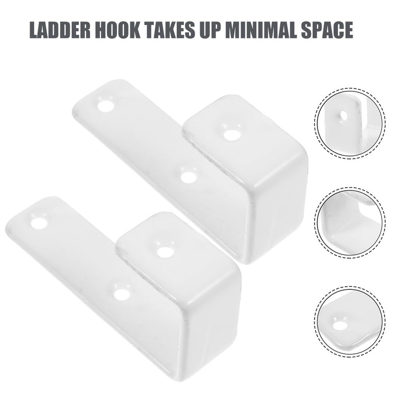 COHEALI Ladder Hooks, 7-Shape, 4-Piece Set, Metal, Rust-Proof, Compact Design,