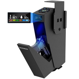 SOOWAY Biometric Gun Safe for Pistols, Single Mount Bedside Pistol Safe Fingerprint Quick Access Drop Down Gun Lock Box for Vehicle Nightstand, Bed, Desk