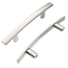 Alzassbg 10 Pack Brushed Satin Nickel Cabinet Pulls, 3"(76mm) Hole Centers Cabinet Handles Hardware Modern Arch Bar Drawer Handle Pull AL3092SN
