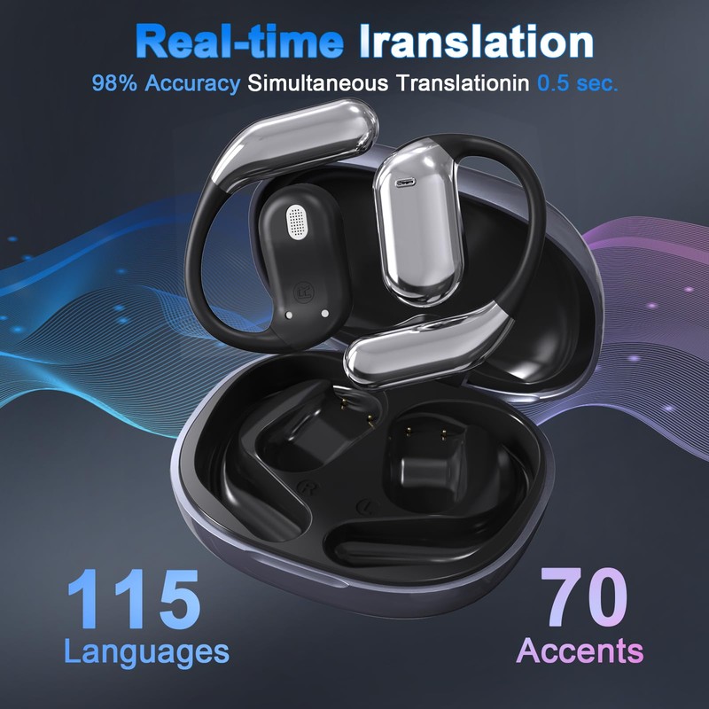 Translation Earbuds Real Time, 3 in 1 Ai Language Translator