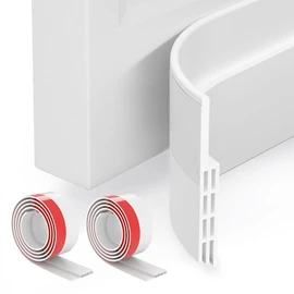 GroTheory 2 Pack Door Draft Stopper, Under Door Draft Blocker, Soundproof Weather Stripping Door Seal, 2"" W x 39"" L, White