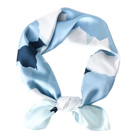 MAIRY Bandana Satin Scarf Small Square Colorful Blue Pattern Print Silk Feeling Neck Scarf Vintage Neckerchief for Women Girls,50107