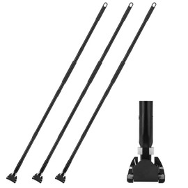 KeFanta 59 Inch Clip on Dust Mop Handle,Commercial Dust Mop Frame Handle,Heavy Duty Metal Stick Replacement for Floor Cleaning,3 Pack
