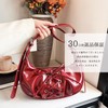 Lapimou Hobo Bag, Shoulder Bag, Long, Ribbon, Women's Handbag, Silver