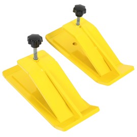 KUAFU 2 Pcs Universal Tractor Bucket Protector Compatible with Loaders Ski Edge Protector Powder Coated Steel Yellow w/Double Lock Nuts