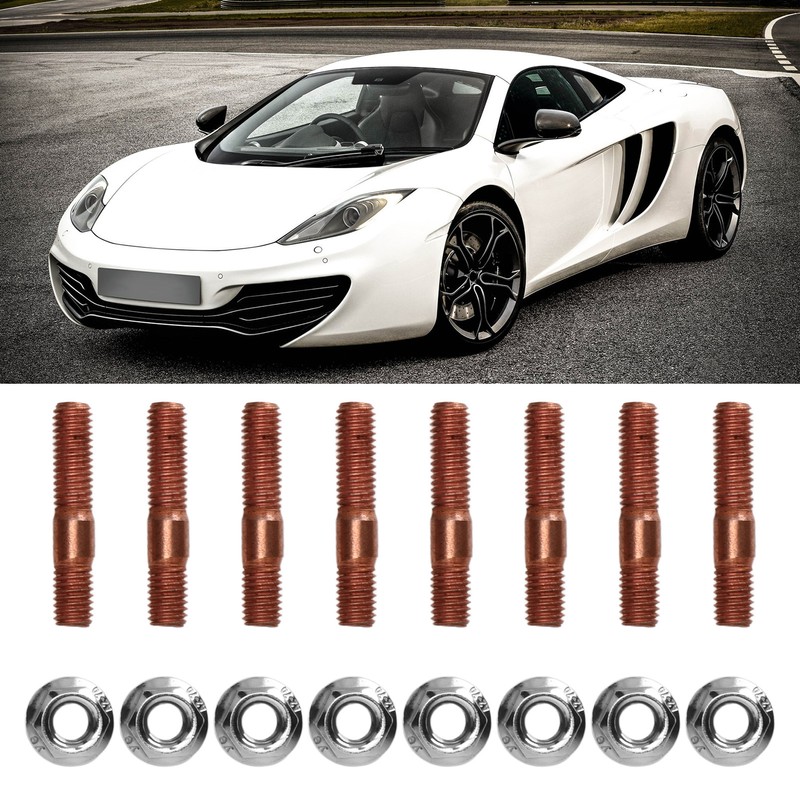 8 Pcs M8 1.25 Threaded Turbo Studs Kit 8mm Metal
