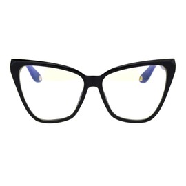 Womens Block Blue Clear Lens Glasses Vintage Square Cateye Butterfly UV400 Black