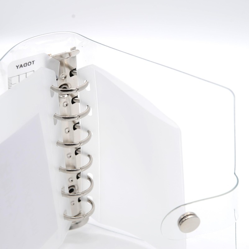 TSUKURIRO Personal Organizer, Mini 6 Holes, PVC, Transparent, Binder, Clear,