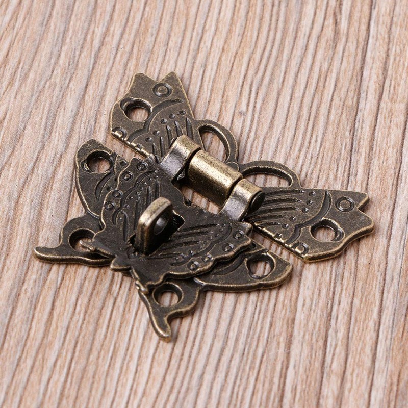 JINXM Antique Bronze Embossing Latch Hasps (for Lock) with Hinges