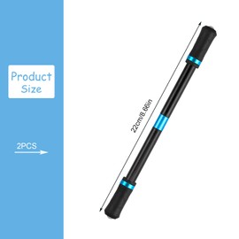 Rumyve 2pcs Finger Pen Spin,Spin Ballpoint Pen Pressure Relief and Play,Spin Pen for Student Adults(Blue/Silver)