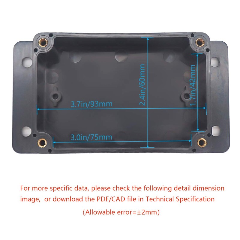 Zulkit Junction Box ABS Plastic Dustproof Waterproof IP65 Universal Electrical