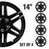SCITOO 14" Black Hubcaps Set of 4, fits Cars, Trucks,