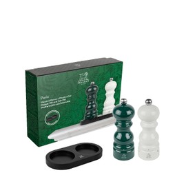 Set of Paris u'Select 15 cm Salt and Pepper Mills with Black tray as a Gift Box