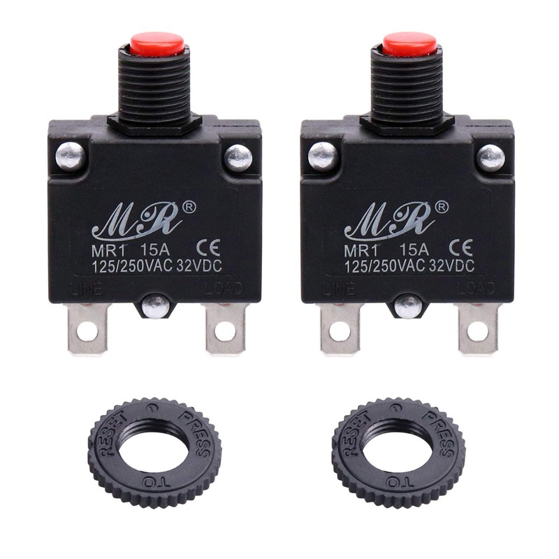 RKURCK 15 Amps Thermal Circuit Breakers 125/250V AC 32V DC