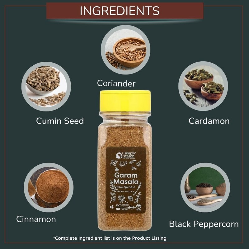 USimplySeason Garam Masala Spice Blend (4.8oz) - Warm & Aromatic