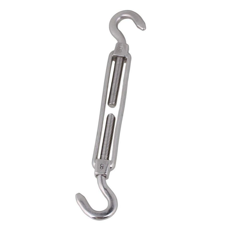 POFET 4pcs M8 Stainless Steel 304 Hook& Hook Turnbuckle Wire
