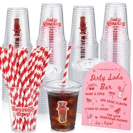 50 Pcs She's Ready to Pop Cups 12 oz Baby Shower Decorations