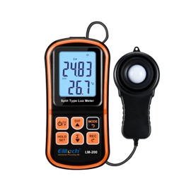 Elitech Digital Light Meter Portable Luxmeter with LCD Display, Range 200,000 Lux, Temperature Measurement LM-200