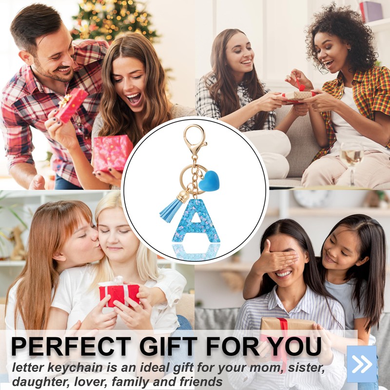 ANHBKAR Alphabet Initial Letter Keychain Cute Heart Resin - Letter
