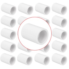 20 Pack 1/2" PVC Pipe Coupling Adapter Pipe Fitting Connector (Socket x Socket), Furniture Build Grade SCH40 1/2 Inch PVC Pipe Slip Socket Connectors for Home or Industrial Use, White