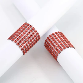 KEIVA - Anillos para servilletas, paquete de 120 anillos de diamantes de imitación para decoración de lugares, recepciones de boda, cenas o fiestas de día festivo, reuniones familiares, Rojo, 5 x 1.6inch, 120