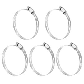 sourcing map 3 Inch Stainless Steel Hose Clamp, Worm Gear Clamp Adjustable 2 5/6"-3 3/4"(72-95mm) Fuel Line Hose Clamps Duct Clamp for Pipe Plumbing Automotive Mechanical (Pack of 5)