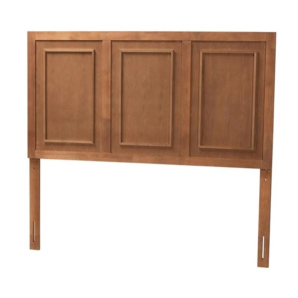 Baxton Studio Giordano Ash Walnut Finished Wood King Size Headboard