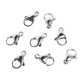 John Bead 8pcs Stainless Steel Lobster Clasp 13x8mm 8pcs - Jewelry Findings Kit for DIY Jewelry Making Supplies Findings