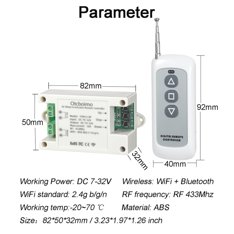 DC7-32V WiFi Smart Linear Actuator Motor Controller, Forward and Reverse