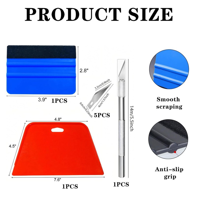 8 Pcs Vinyl Wrap Tools, Professional Wallpaper Hand Tool Kit,