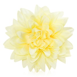 Ruaniao Silk Dahlia Artificial Flowers Bulk, 15 Pcs Fake Dahlias Flowers Heads for Craft, 3.5 Inch White Large Flower Heads Faux Flowers for Wedding Party, Home Office, Hat, Wall Decoration