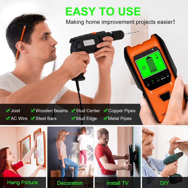 Stud Finder Wall Scanner - 5 in 1 Electronic Stud