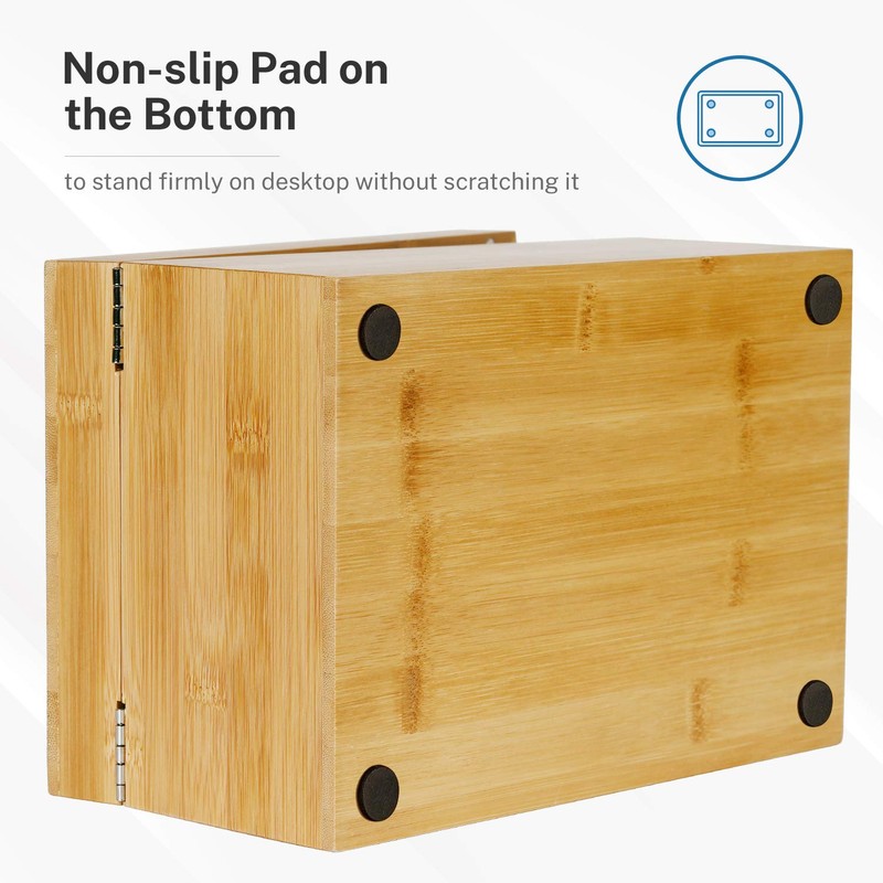 MaxGear Index Card Holder, 4 x 6Inch Wooden Business Card