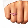 Bopiu 925 Sterling Silver Pink Bow Ring,Mother Daughter Rings,Gifts for