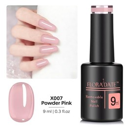 Esmalte de uñas de gel Soak-Off UV/LED Nude Pink de 0.3 fl oz, rosa polvo (X007), para manicura y uso en salones, regalos para mujeres