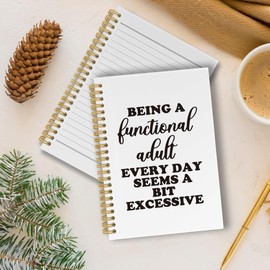 Pugwak Funny Sarcastic Journal Notebook - Funny Gag Notebooks College Ruled for Work, Gift for Women Friends Boss Coworker, Office Supplies, Hardcover Spiral Notebook 5.5"x8.3"