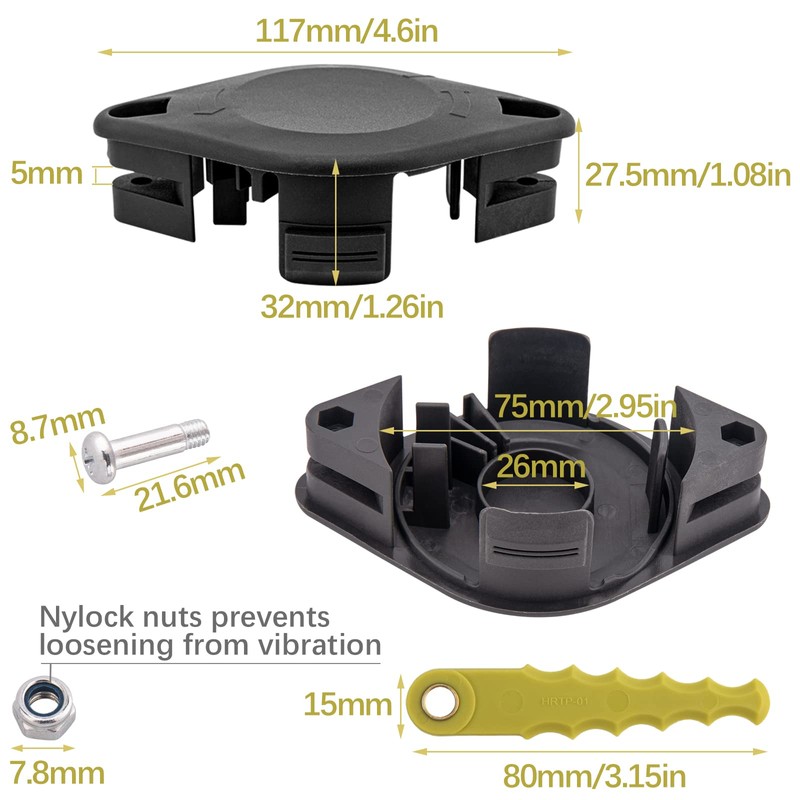 ACFHRL2 Bladed Trimmer Head with AC80RL3 Replacement Spool, AC14HCA Spool