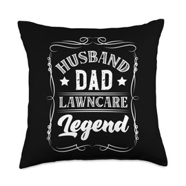 Husband Dad Lawn Care Legend Machine Lawn Mower Throw Pillow