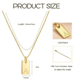 Yimofy Gold Initial Necklace for Women 18K Gold Plated Stainless Steel Women's Dainty Letter Necklace Tiny A-Z Alphabet Pendant Choker Necklace M