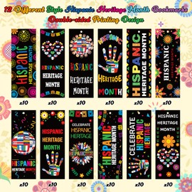 Haooryx Hispanic Heritage Bookmarks - 120Pcs Latin American Countries Flags Bookmarks Celebrate National Hispanic Heritage Month Bookmarks for Student Rewards Classroom Stationery Handout Supplies