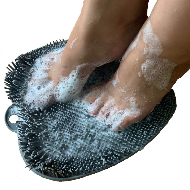 LOMANTOWN Shower Foot Scrubber Feet Cleaner with Non Slip Suction