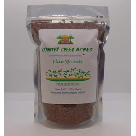 Flax Seed, Sprouting Seeds, Microgreen, Sprouting, 16 OZ, Non GMO - Country Creek Acres Brand - High Sprout Germination- Juicing, Gardening, Hydroponics, Growing Salad Sprouts