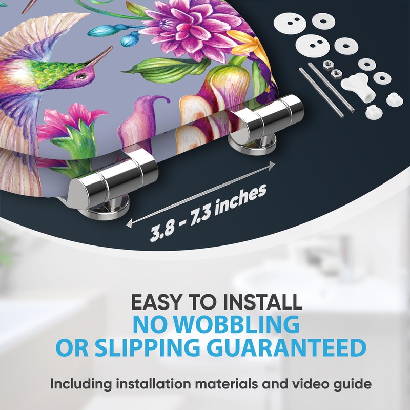 Sanilo Soft Close Toilet Seat ELONGATED, Quiet and Slow Close
