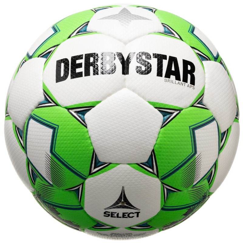 Derbystar Brillant APS v22 Football, White/Green/Grey, 5