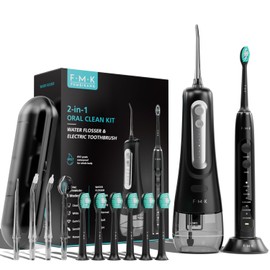 Cepillo de dientes eléctrico para riego oral y cepillo de dientes sónico para adultos, kit de limpieza oral 2-1
